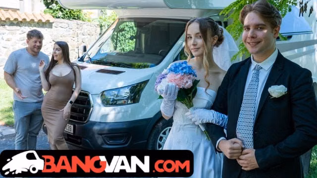 BangVan - Bride Polly Youngs Fucked by Stranger Right at Her Wedding While Groom Watches!